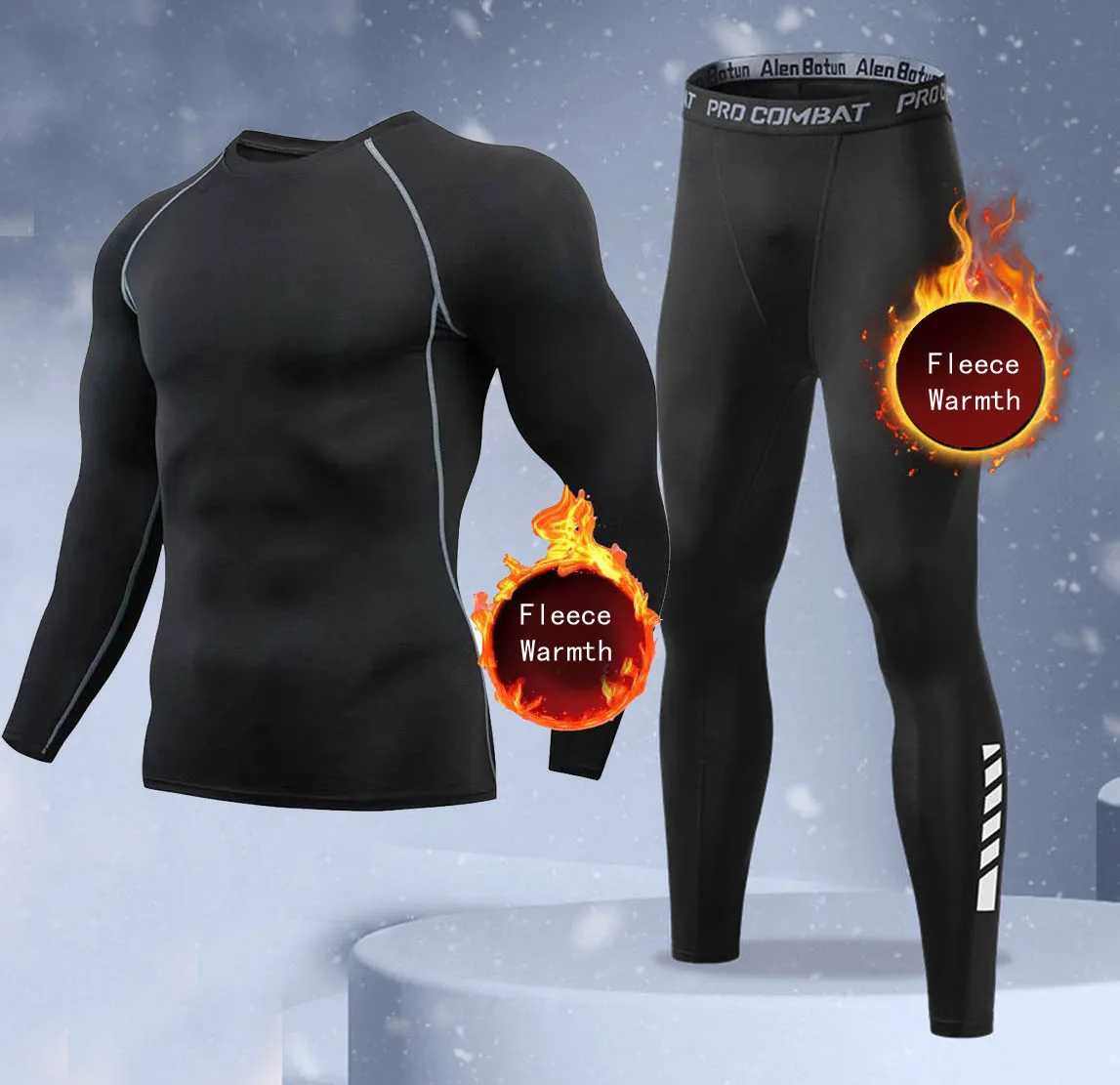 Thermal Long John - Nowy 2-częściowy zimowy ciepły zestaw męskiej