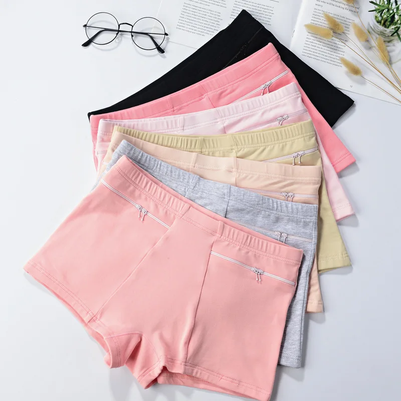 Boxer Brief Pack Cotton - Letnie spódniczki-spodenki z kieszeniami, damska bielizna,